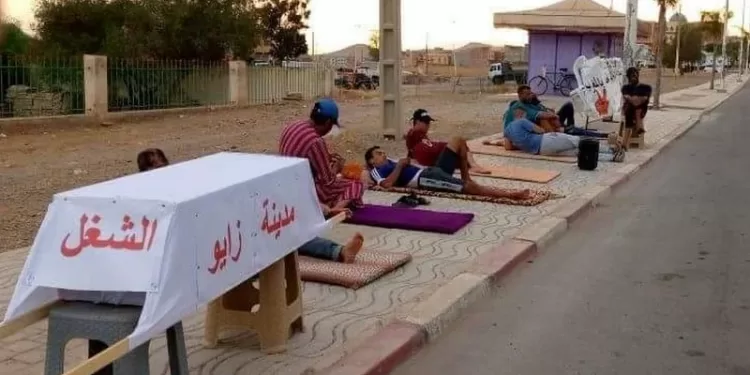 المعطلون يصعدون من احتجاجاتهم بمدينة زايو قاربت انهاء شهرها الأول