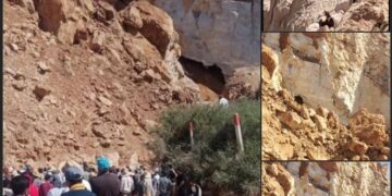 انهيار صخري بمقلع  للرخام على عاملين وجرافة في ضواحي مدينة خنيفرة .. فرق الوقاية المدنية تواصل عمليات البحث عن العاملين(فيديو)