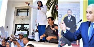 الممرضون بالمستشفيات الجامعية يحتجون أمام وزارة الصحة شاهرين في وجه آيت الطالب مطلب العدالة الأجرية