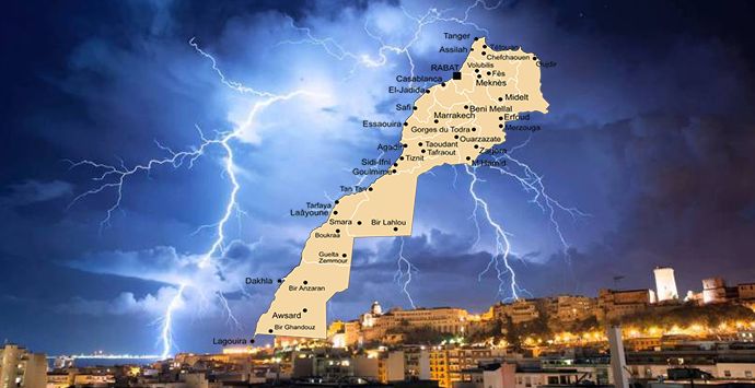 نشرة إنذارية نمن الأرصاد..زخات رعدية قوية مرتقبة بعد زوال اليوم الإثنين بعدد من مناطق المغرب