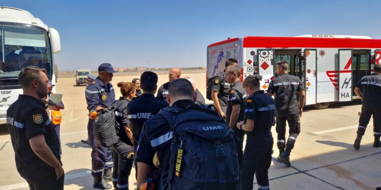 الكفاءة الدولية لفريق الإنقاذ الاسباني تبوؤه قيادة استقبال وتنسيق الفرق الدولية المتطوعة لإنقاذ وانتشال ضحايا زلزال الحوز