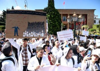 طلبة الطب والصيدلة يردون على نقطة”صفر” بالامتحان الحكومي بشعار “سنة بيضاء أرحم من مستقبل أسود”