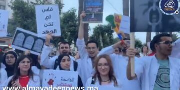 من فاس: يوم الغضب.. طلبة الطب والصيدلة وعائلاتهم يحتجون على وزارتي التعليم العالي و الصحة (2/1)