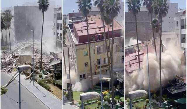 بعد 15 دقيقة عن اخلائها من ساكنيها.. انهيار عمارة من 5 طوابق في حي بوركون بالدار البيضاء