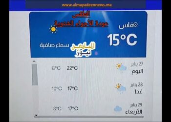 هذا طقس مدينة فاس من الإثنين حتى الأربعاء القادم.. الأجواء الشتوية تعود