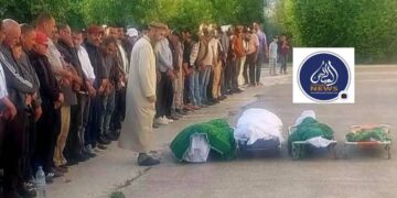 جنازة جثامين من عائلة واحدة قضوا في الحادث