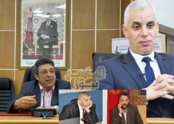 الصورة مركبة والي فاس ورئيس جماعتها وونائبه الخامس والمدير العام لمصالحها