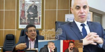 الصورة مركبة والي فاس ورئيس جماعتها وونائبه الخامس والمدير العام لمصالحها