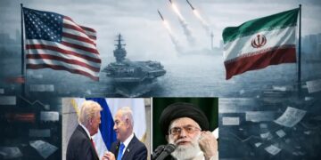 الصورة مركبة..ترامب نتنياهو وخامنئي حرب كسر العظام