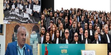 صورة مركبة المحامي الاسماعيلي بهيئة مكناس وفي الإطار جمعية المحامين واجتماع حكومي سابق مع ممثليها