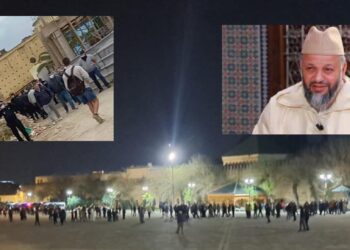 ساحة باب بوجلود بفاس..صورة مركبة لمنع وقفة احتجاجية لمتعاطفين مع الركراكي بشأن تشميع بيته