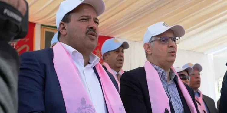 نزار بركة الأمين العام لحزب الاستقلال وبجانبه النعم ميارة الكاتب العام لنقابة الاتحاد العام للشغالين