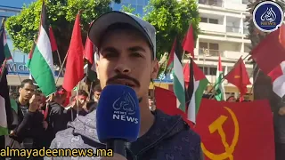 هكذا  بصم الطلبة على مشاركتهم في مسيرات نقابات العمال بفاس (فيديو)