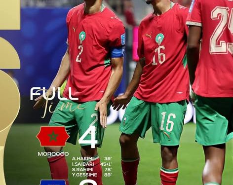 المغرب وصيفا للبرازيل.. أول منتخب إفريقي وعربي إلى دور 32