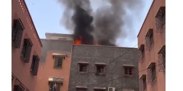 مراكش(بالفيديو): الارتفاع المهول في درجات الحرارة يتسبب في حريق بأسطح منازل عمارة سكنية