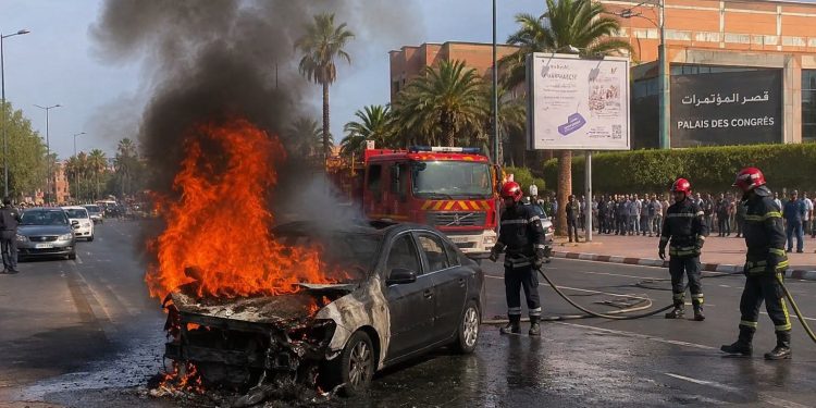 مراكش: حرائق موجة الحرارة تتواصل .. اندلاع النيران في سيارة بالشارع العام