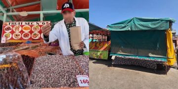 بائع الفواكه الجافة بساحة جامع الفناء بمراكش